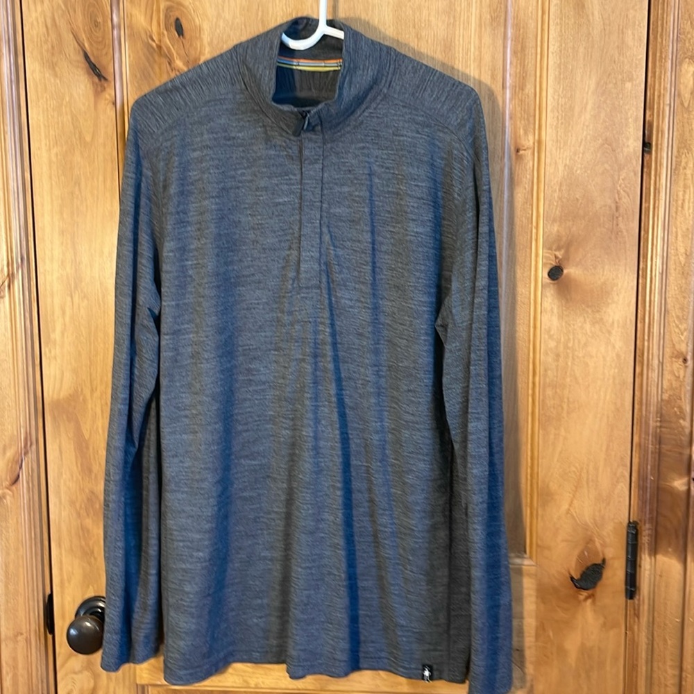 SMARTWOOL men’s zip neck; Merino Sport 150 - lightweight; dark grey